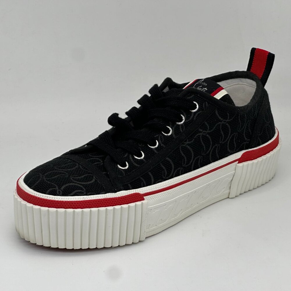 Christian Louboutin SUPER PEDRO Jacquard Monogram CL Logo Platform Sneakers - Picture 9 of 16
